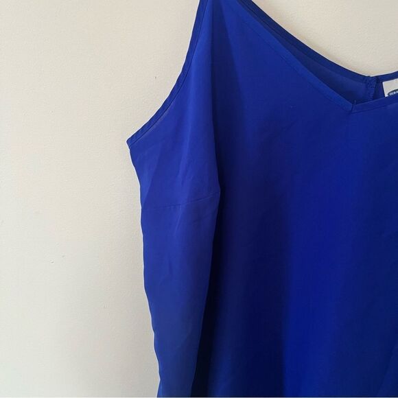 Old Navy Royal Blue Silky Adjustable Spaghetti Strap Vneck Camisole Tank Top - Picture 5 of 7